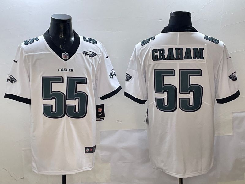 Men Philadelphia Eagles 55 Graham White Second generation Nike 2025 Limited NFL Jersey style 5